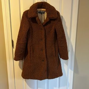 J Crew Dark Brown Sherpa Coat